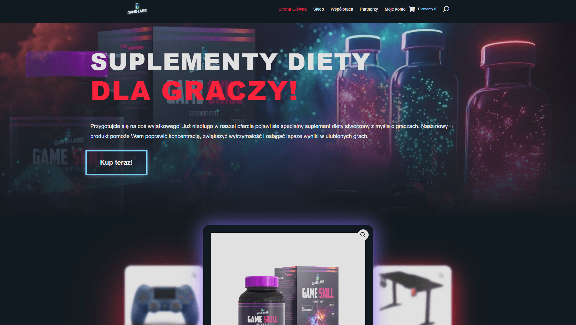 Podgląd realizacji sklepu internetowego GameLabs