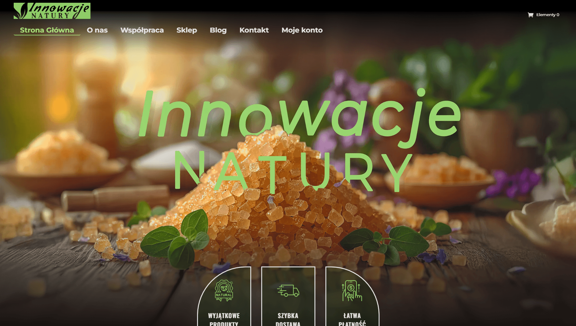 Podgląd realizacji sklepu internetowego Innowacje Natury