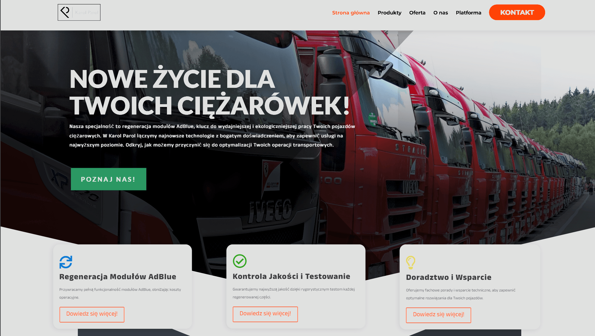 Podgląd realizacji strony internetowej Karol Parol